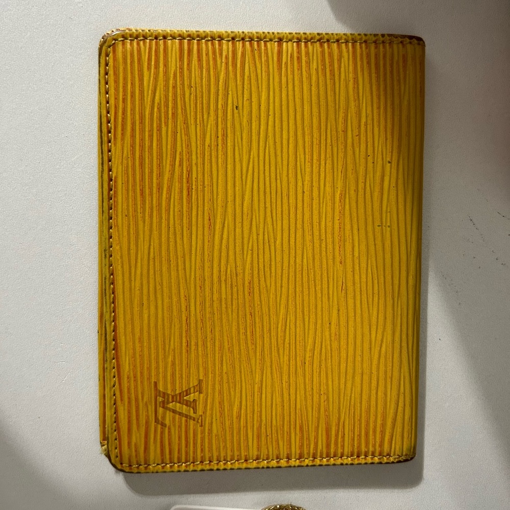 Authentic LV Yellow Epi Leather Cardcase
